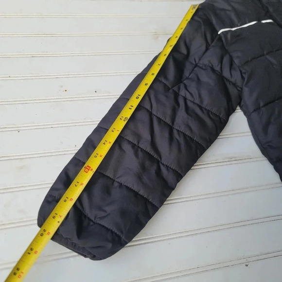 SWISS TECH Kids Puffer Jacket Boys Zip Up Hoodie Black Pocket Reflective L 10-12 - Picture 4 of 10